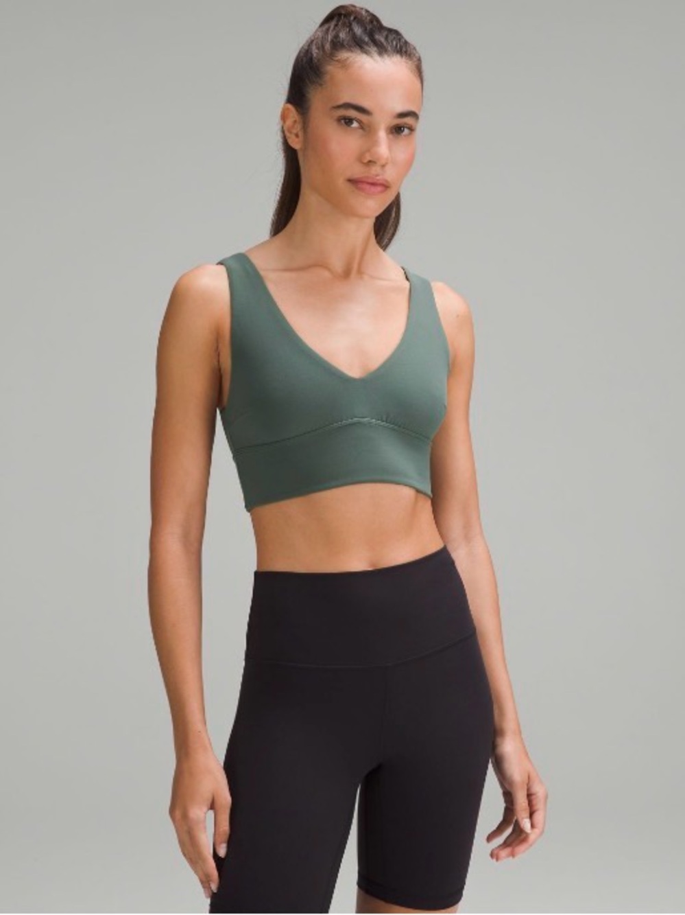 lululemon Align V-Neck Bra in Dark Forest